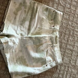 PacSun Green and White Tie-Dye Women Jeans Shorts